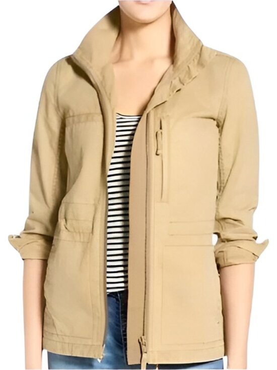 Madewell Jackets & Blazers - Madewell Women's Fleet Jacket Zip Up Long Sleeve Utility Tan Size XS